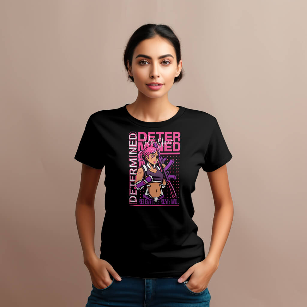 Wit T-shirt voor vrouwen met minimalistische print en krachtige uitstraling